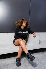 BLACK MÈLANGE CREW NECK