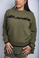 OLIVE GREEN MÈLANGE CREW NECK